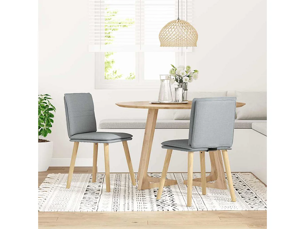 Sillas de comedor giratorias 2 unidades tela gris claro