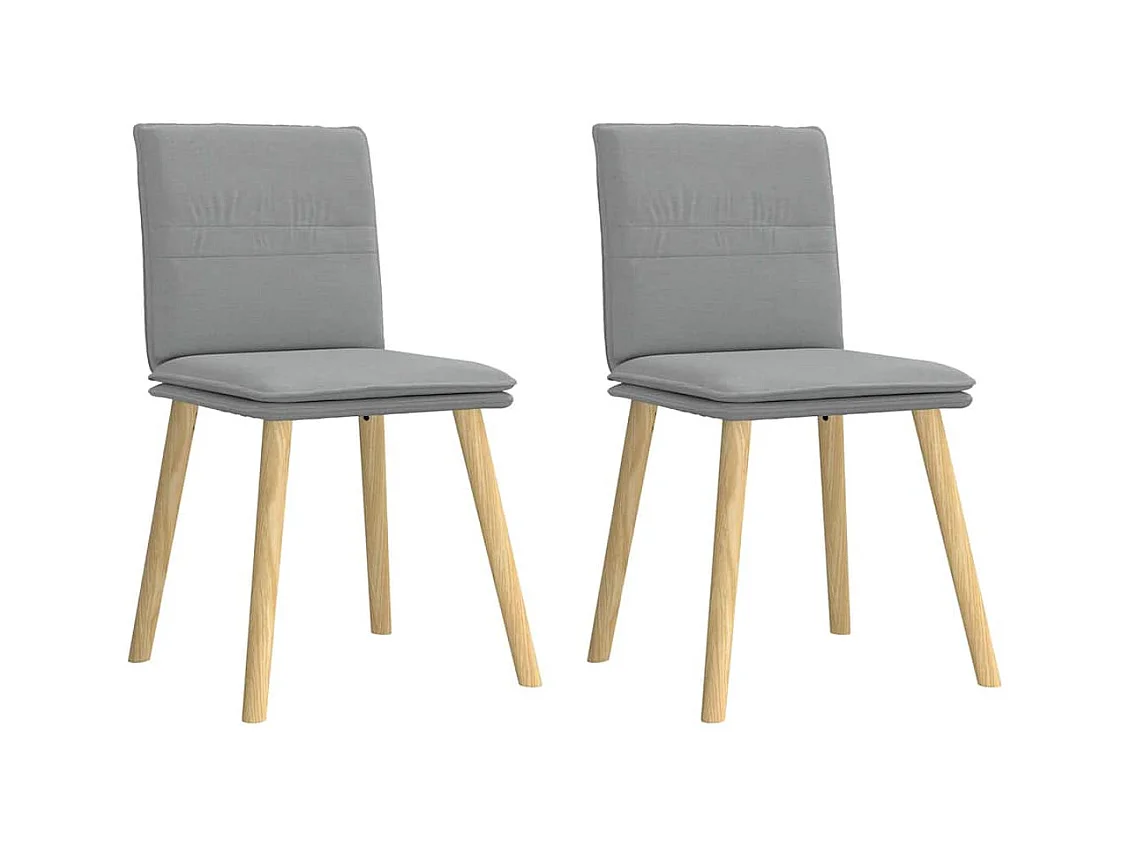 Chaises à manger lot de 2 gris clair tissu