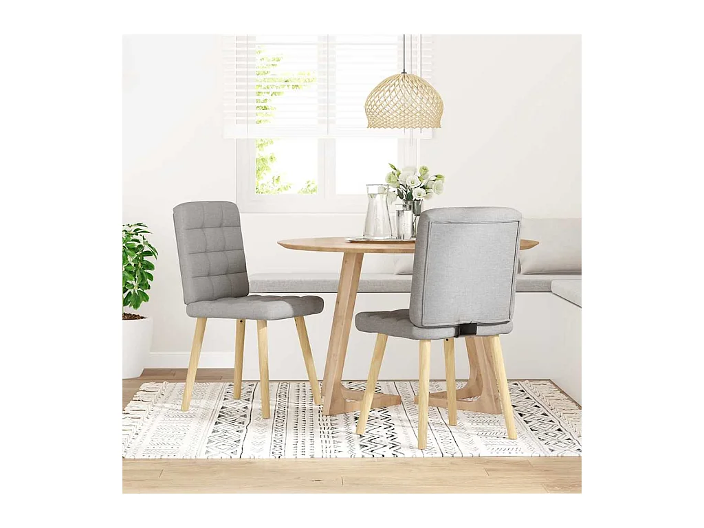 Eetkamerstoelen 2 st stof wolk grijs