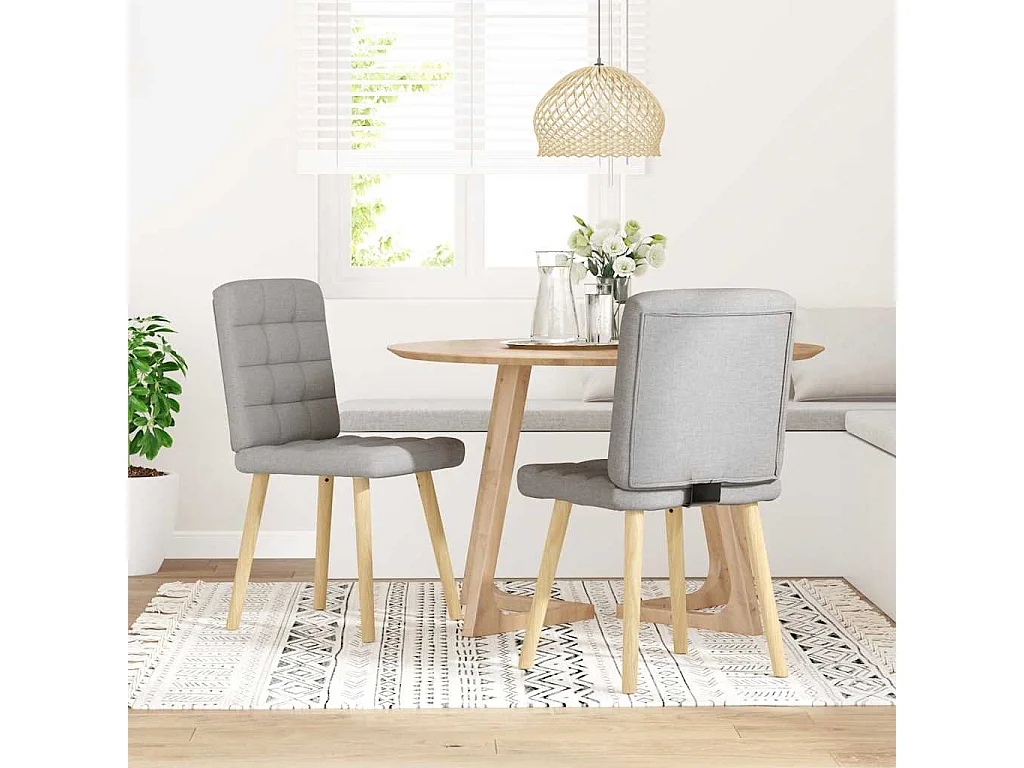 Chaises à manger lot de 2 gris nuage tissu