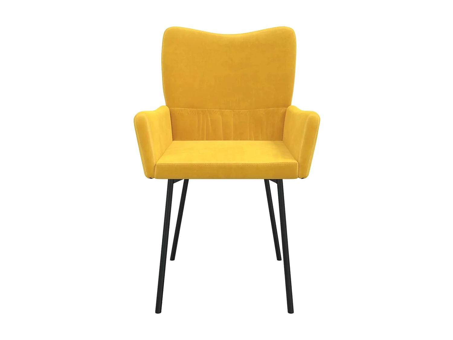 Chaises à manger lot de 2 Jaune Velours