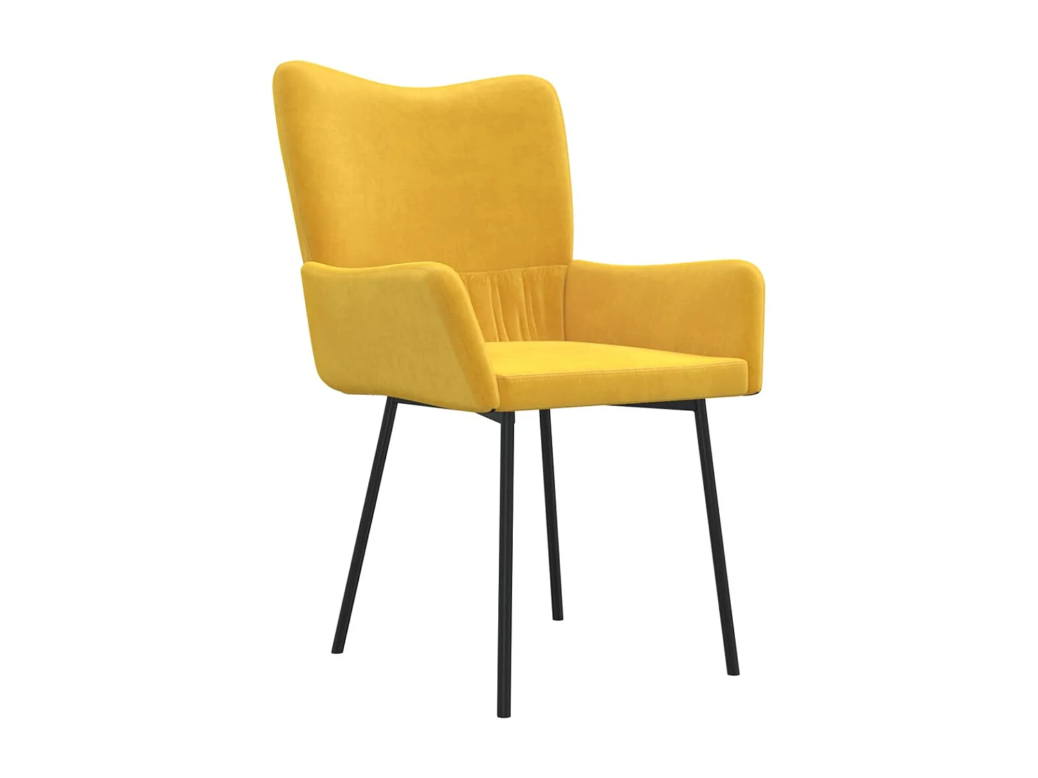 Chaises à manger lot de 2 Jaune Velours