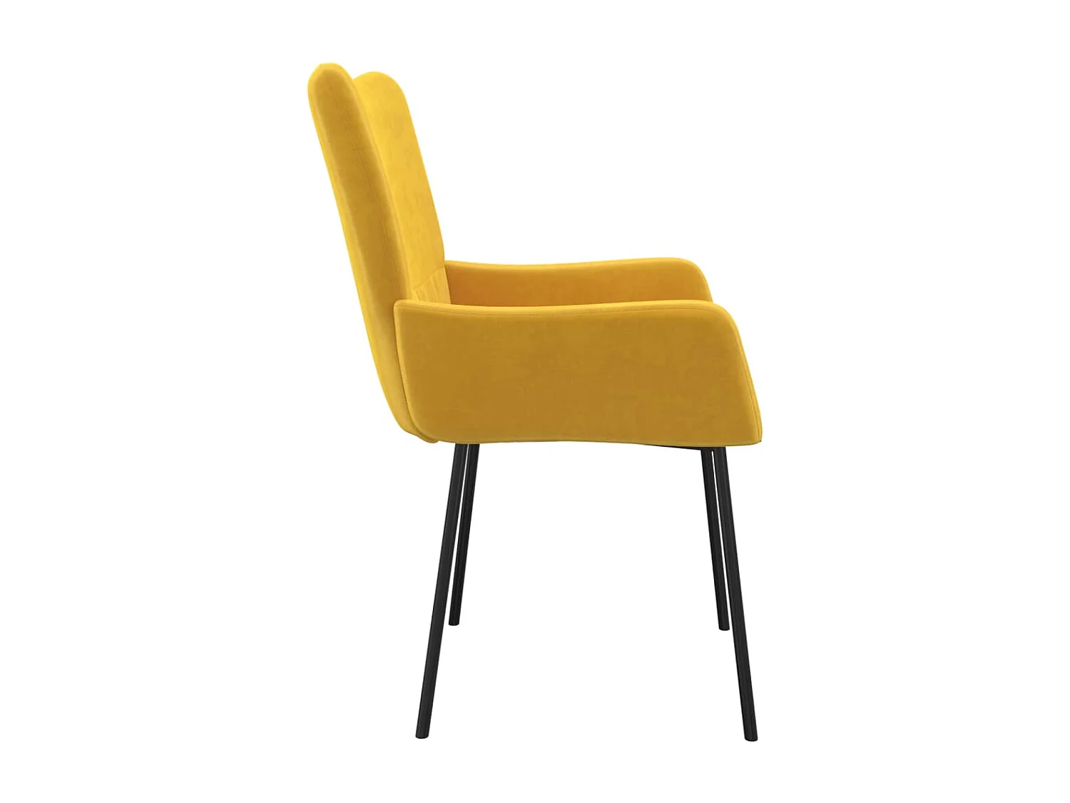 Chaises à manger lot de 2 Jaune Velours