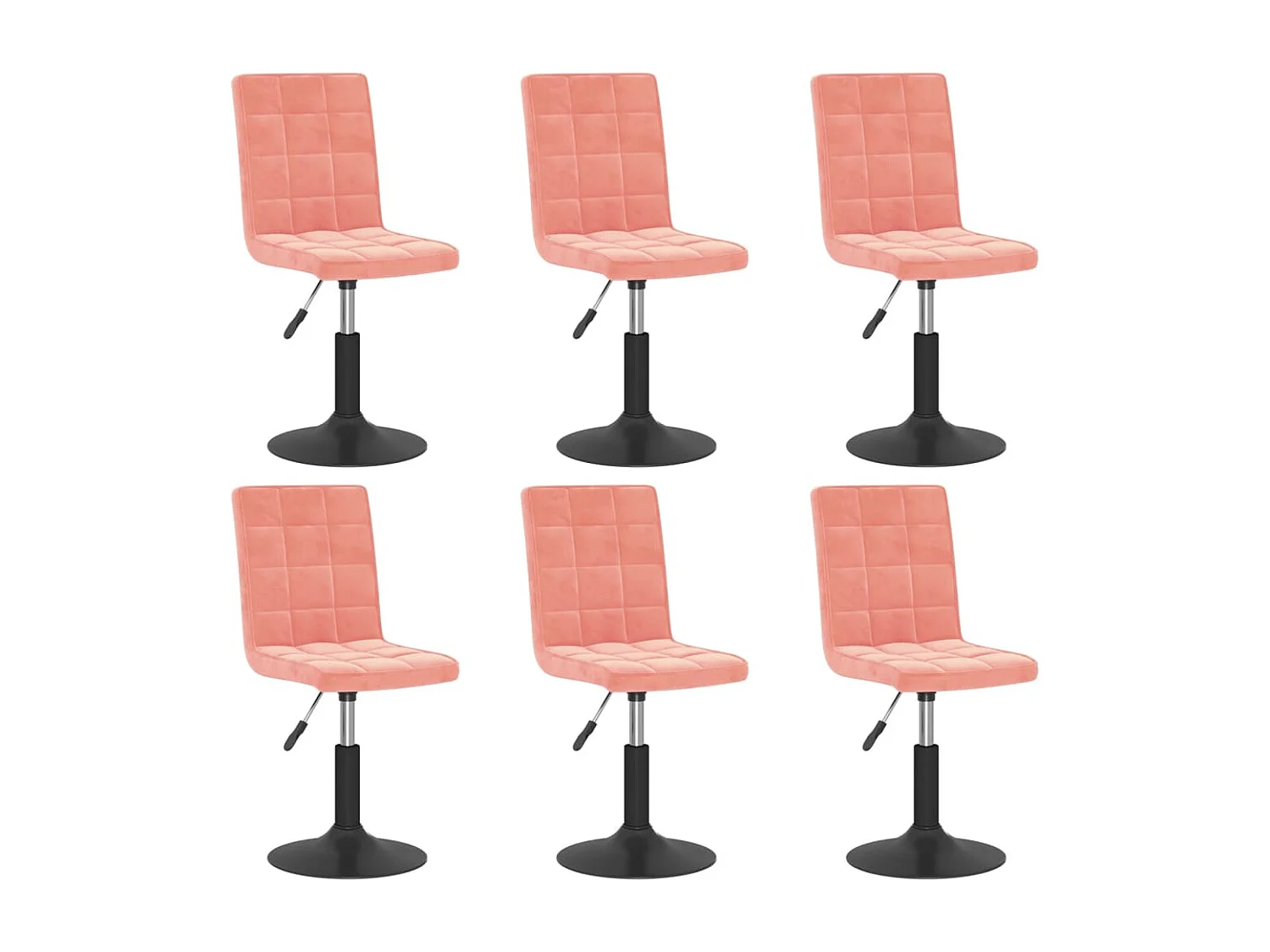 Eetkamerstoelen draaibaar 6 st fluweel roze