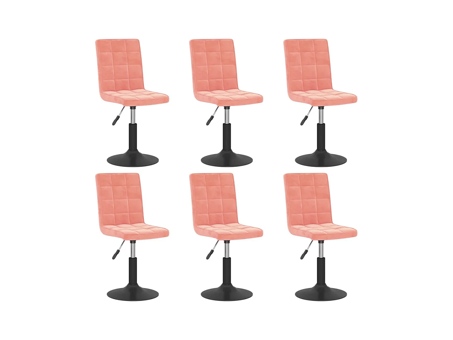 Chaises pivotantes à manger lot de 6 rose velours