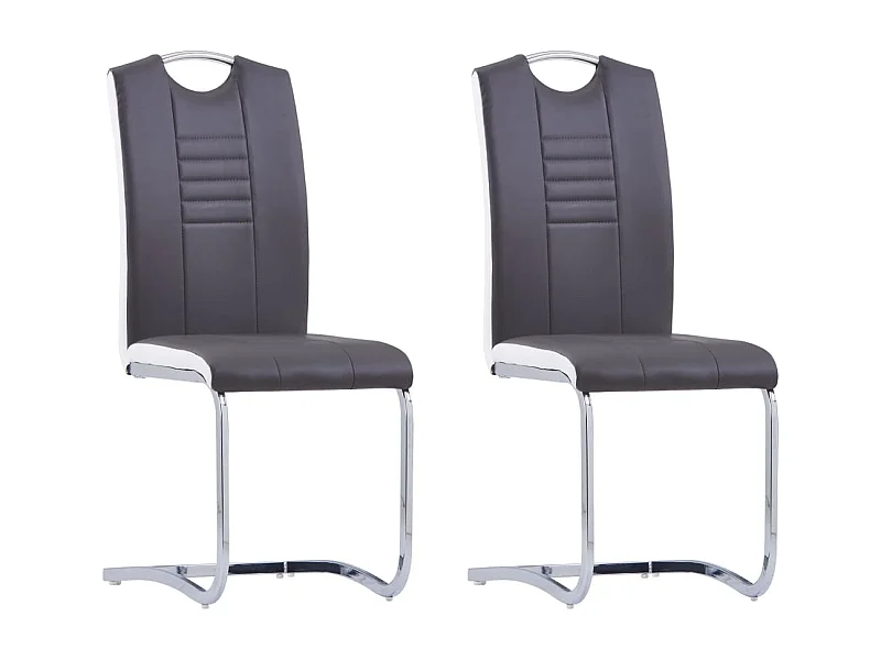 Eetkamerstoelen 2 st kunstleer grijs