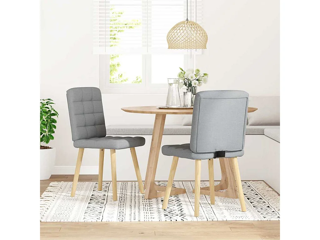 Chaises à manger lot de 2 gris clair tissu