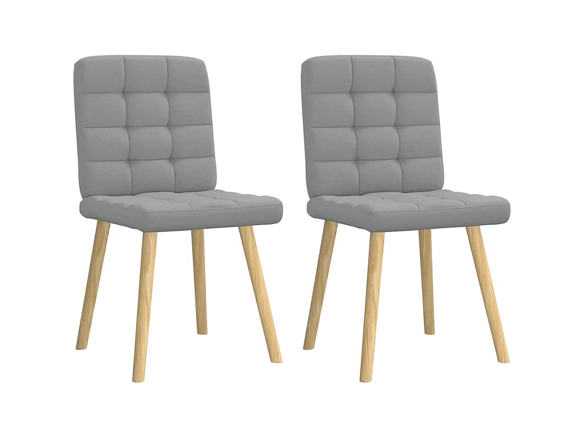 Chaises à manger lot de 2 gris clair tissu