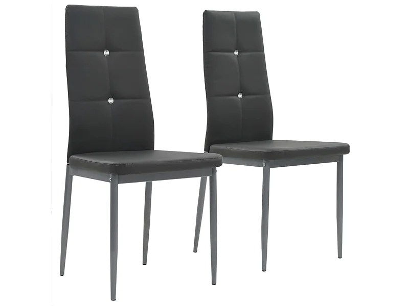 Chaises à manger lot de 2 gris similicuir