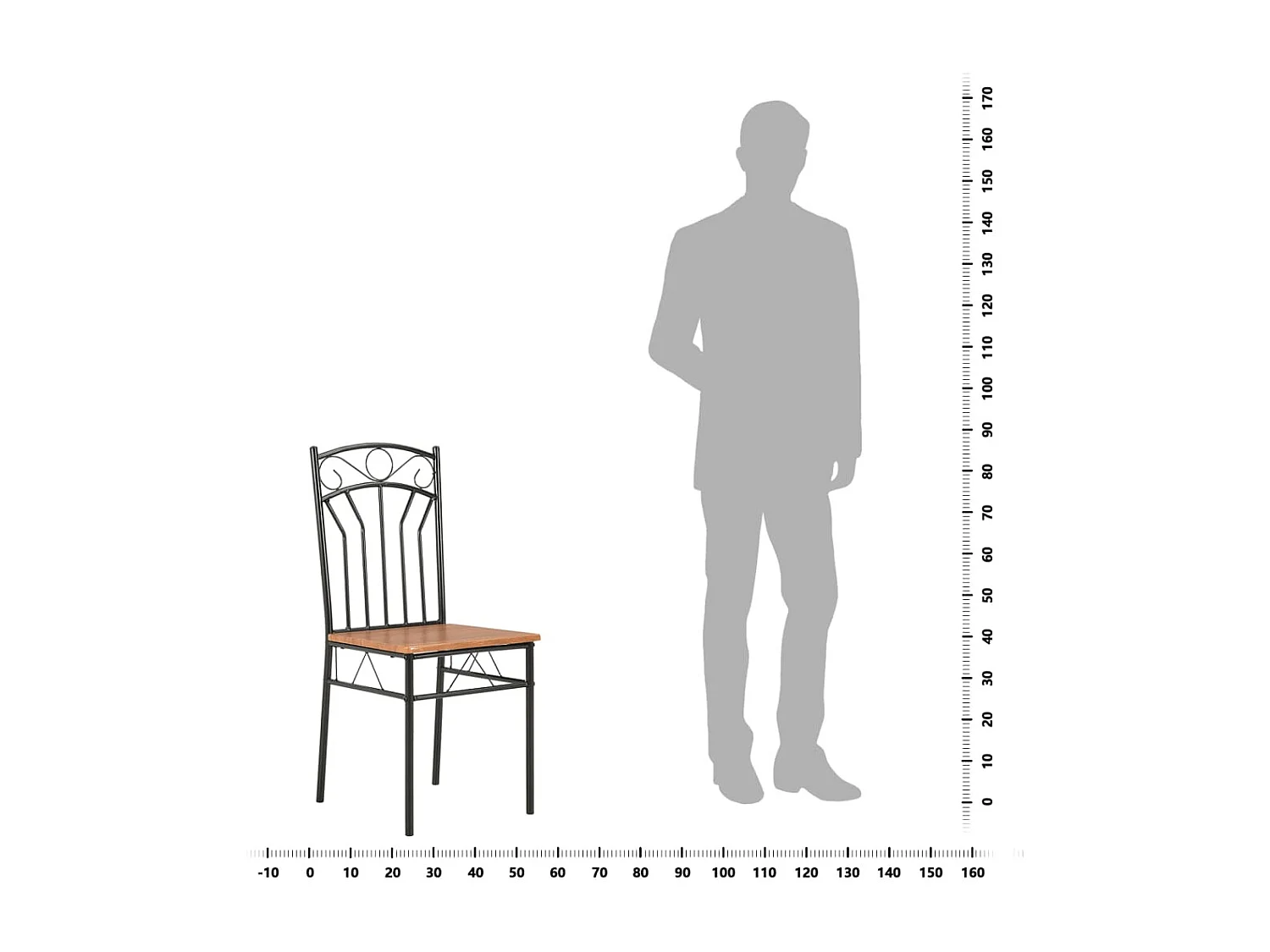 Chaises à manger lot de 4 marron MDF