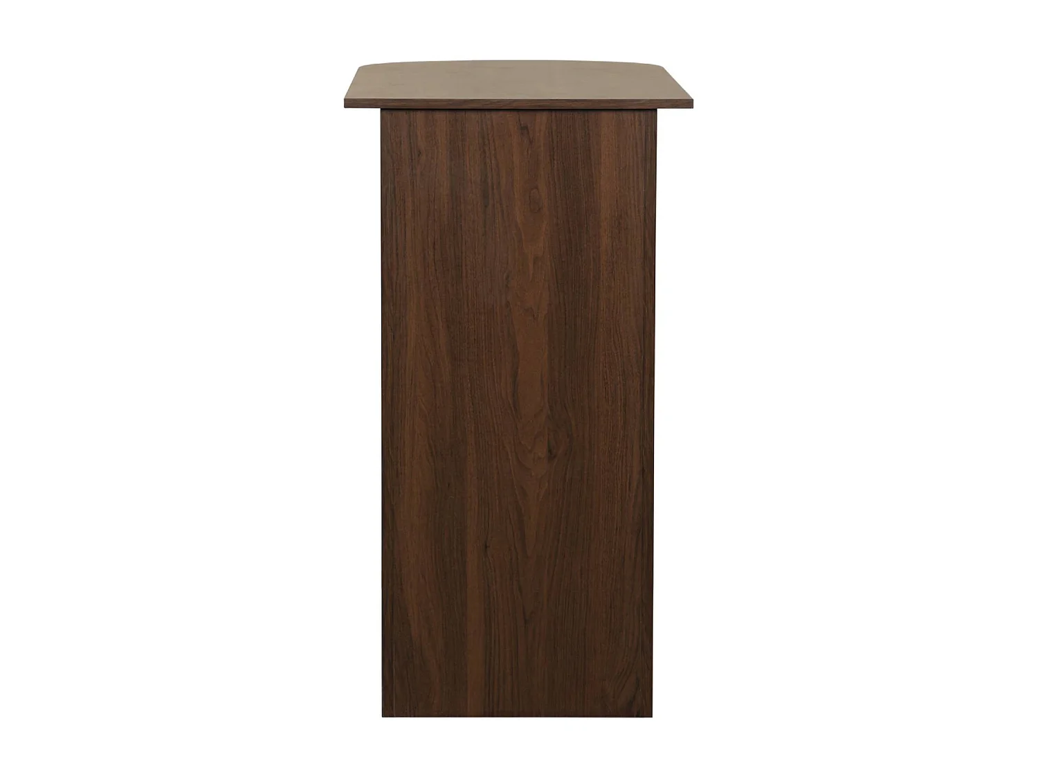 Tavolo alto da cucina decorato in legno con ripostigli, marrone