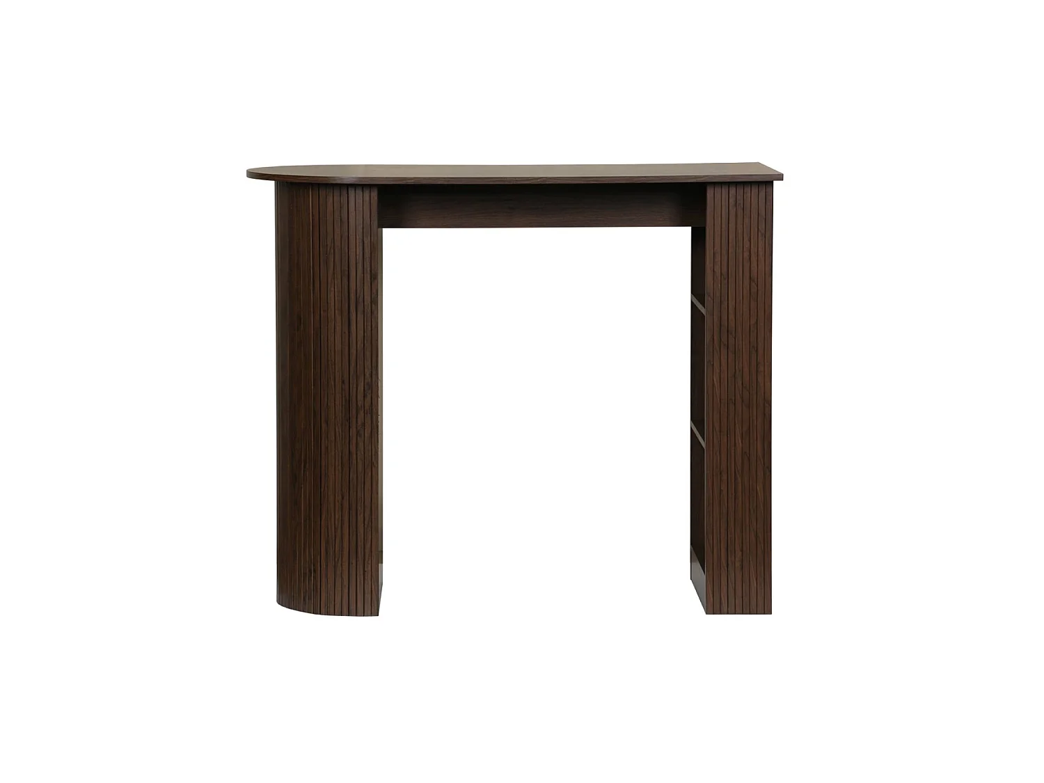 Tavolo alto da cucina decorato in legno con ripostigli Noce - 120x55x100 cm