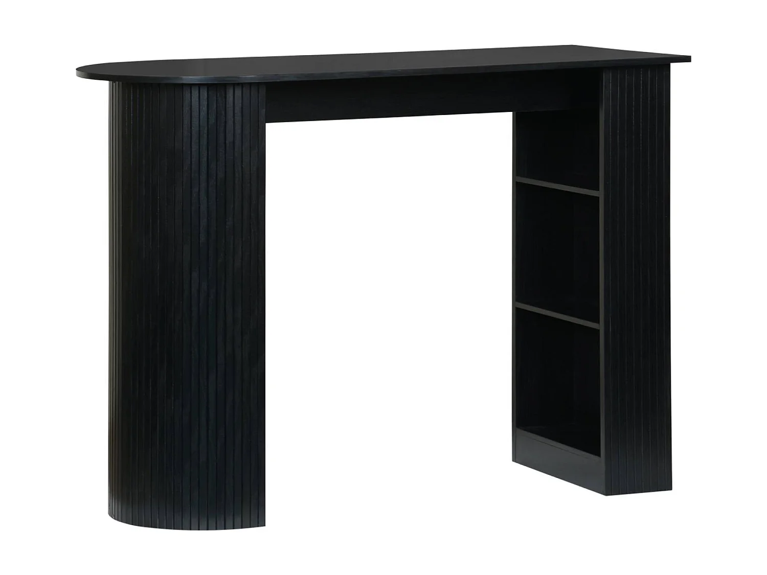 Table bar. table haute de cuisine table d'appoint décor bois avec rangements. 3 étagères. 120 x 55 x 100 cm