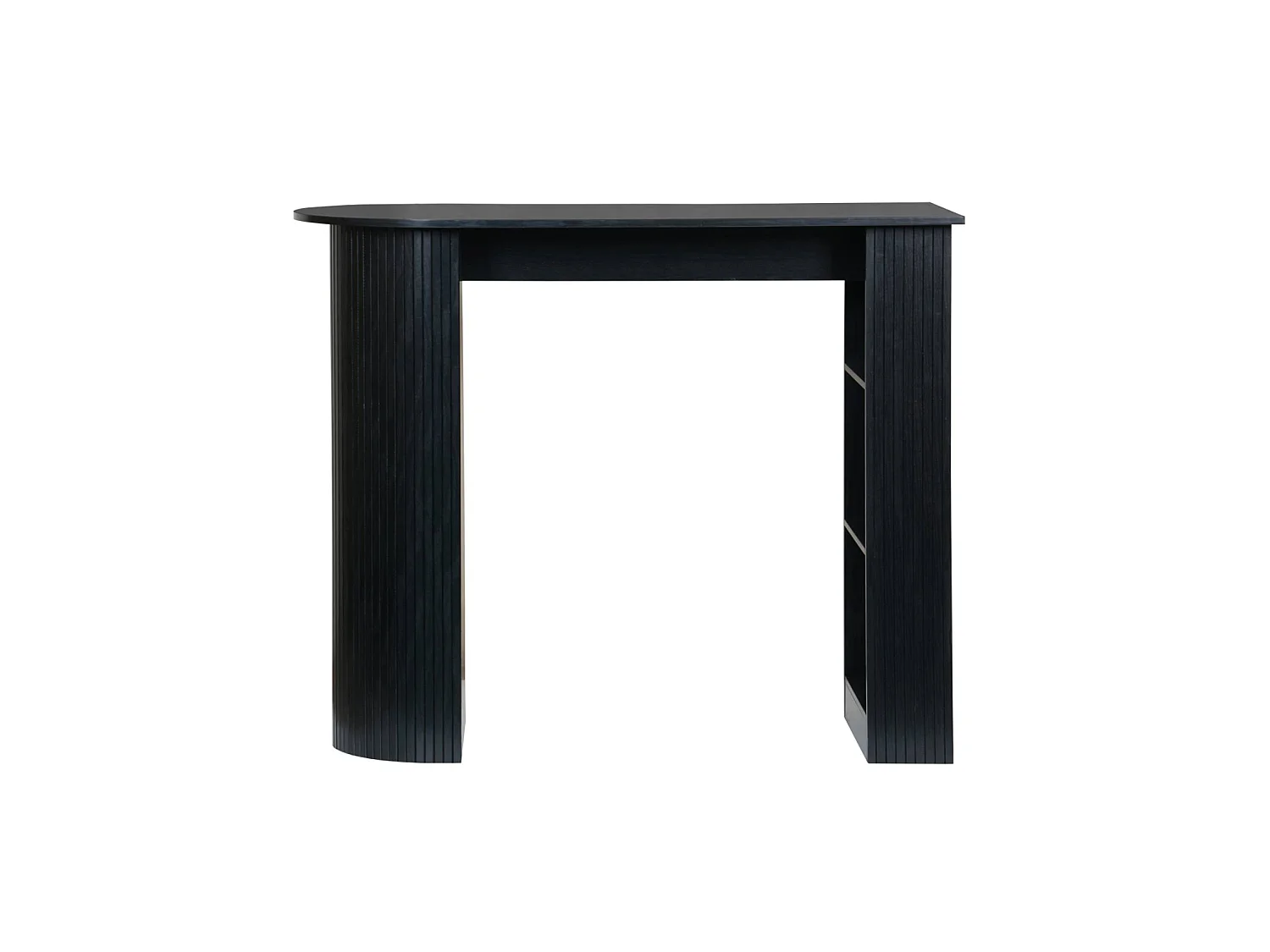 Tavolo alto da cucina decorato in legno con ripostigli Nero - 120x55x100 cm