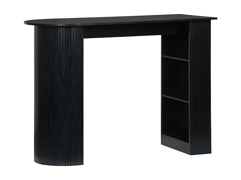 Table bar. table haute de cuisine table d'appoint décor bois avec rangements. 3 étagères. 120 x 55 x 100 cm