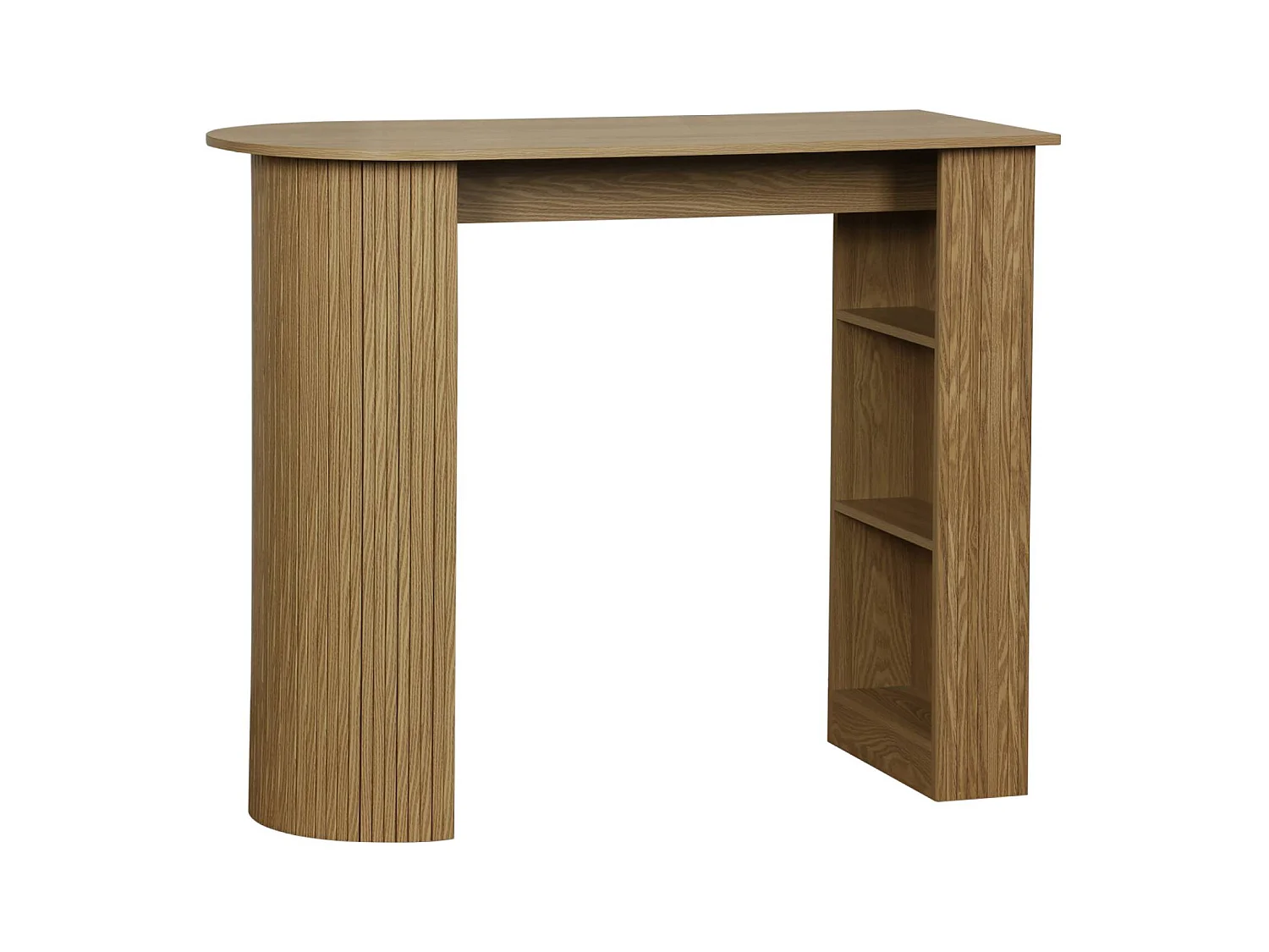 Table bar. table haute de cuisine table d'appoint décor bois avec rangements. 3 étagères. 120 x 55 x 100 cm