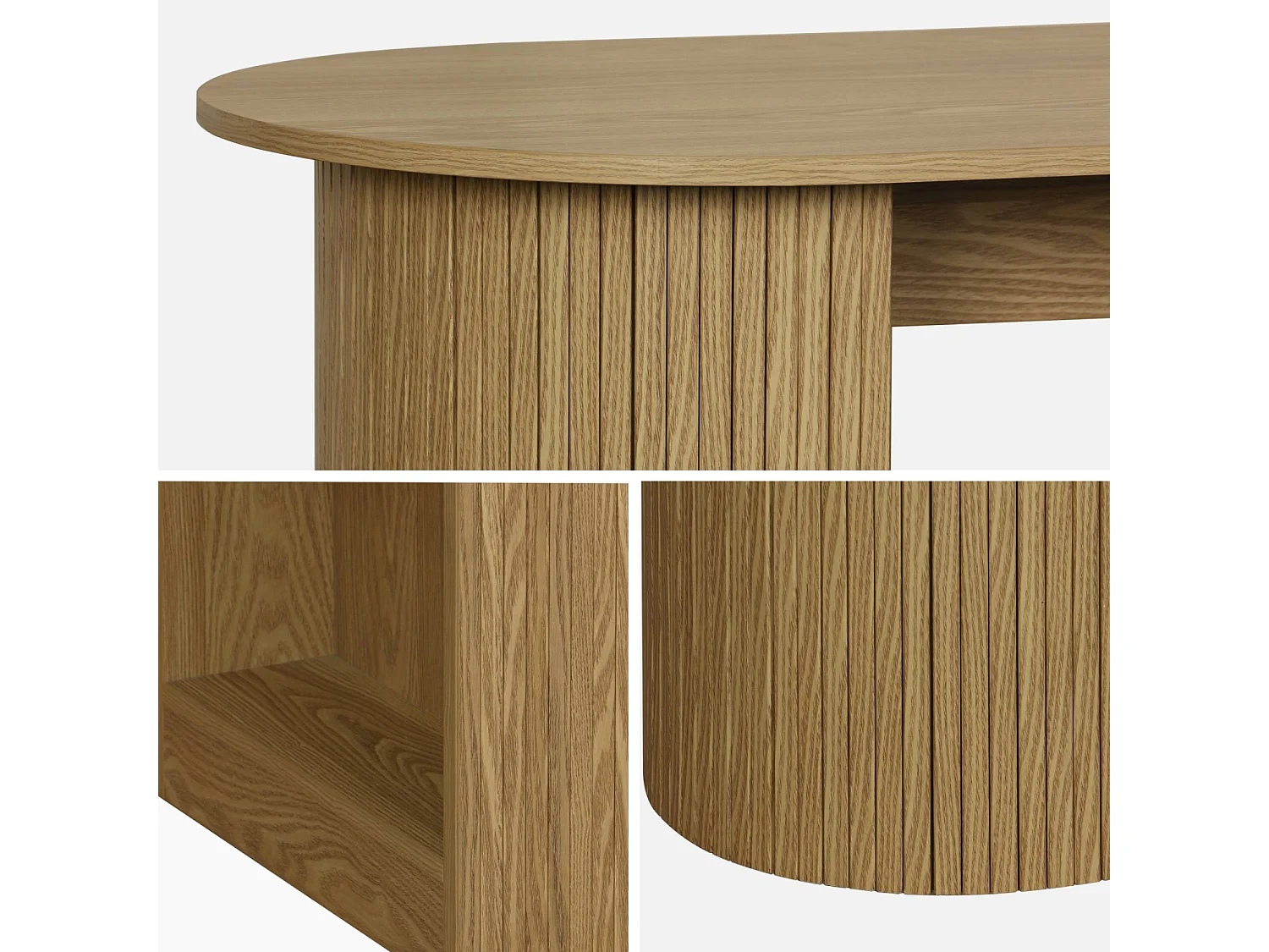 Tavolo alto da cucina decorato in legno con ripostigli, marrone