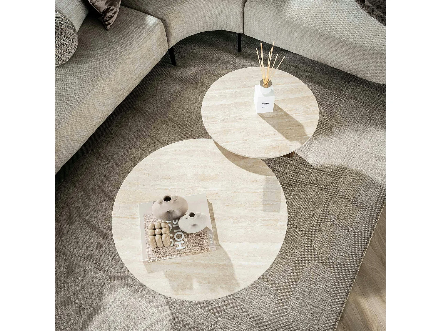 Table basse ronde en céramique (lot de 2) ASCOLI