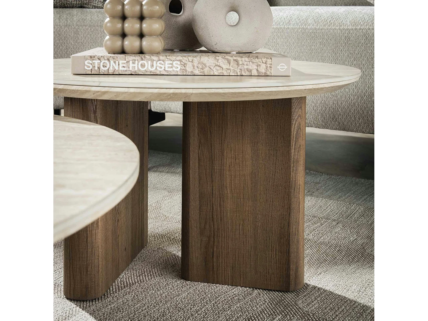 Table basse ronde en céramique (lot de 2) ASCOLI