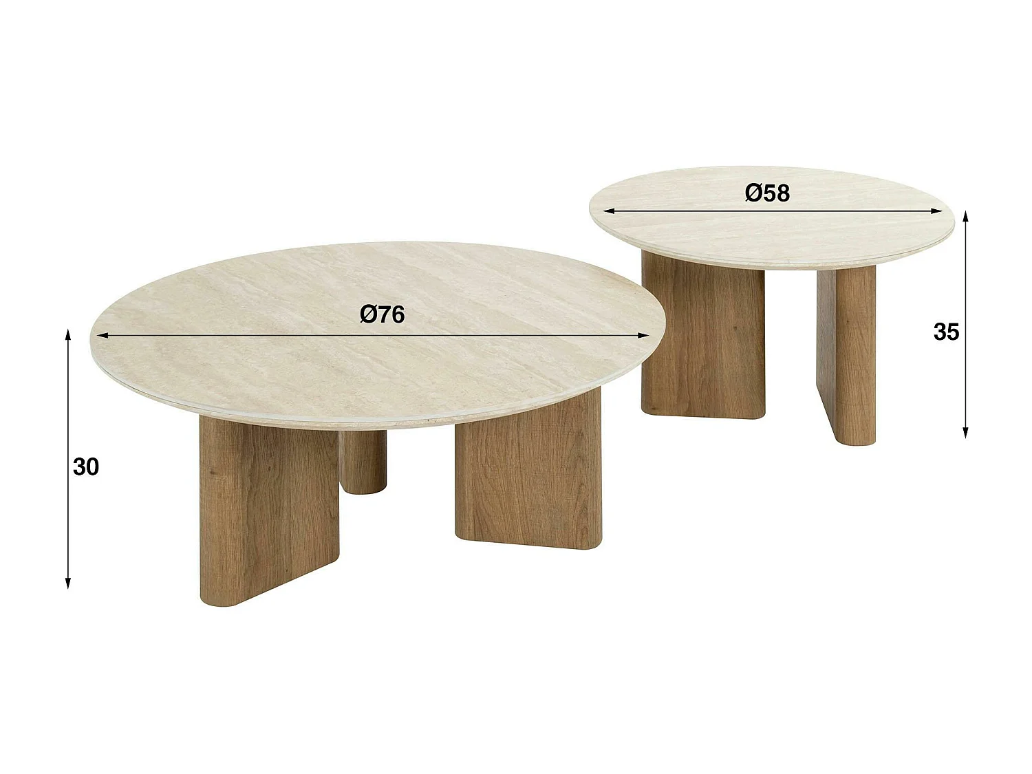 Table basse ronde en céramique (lot de 2) ASCOLI