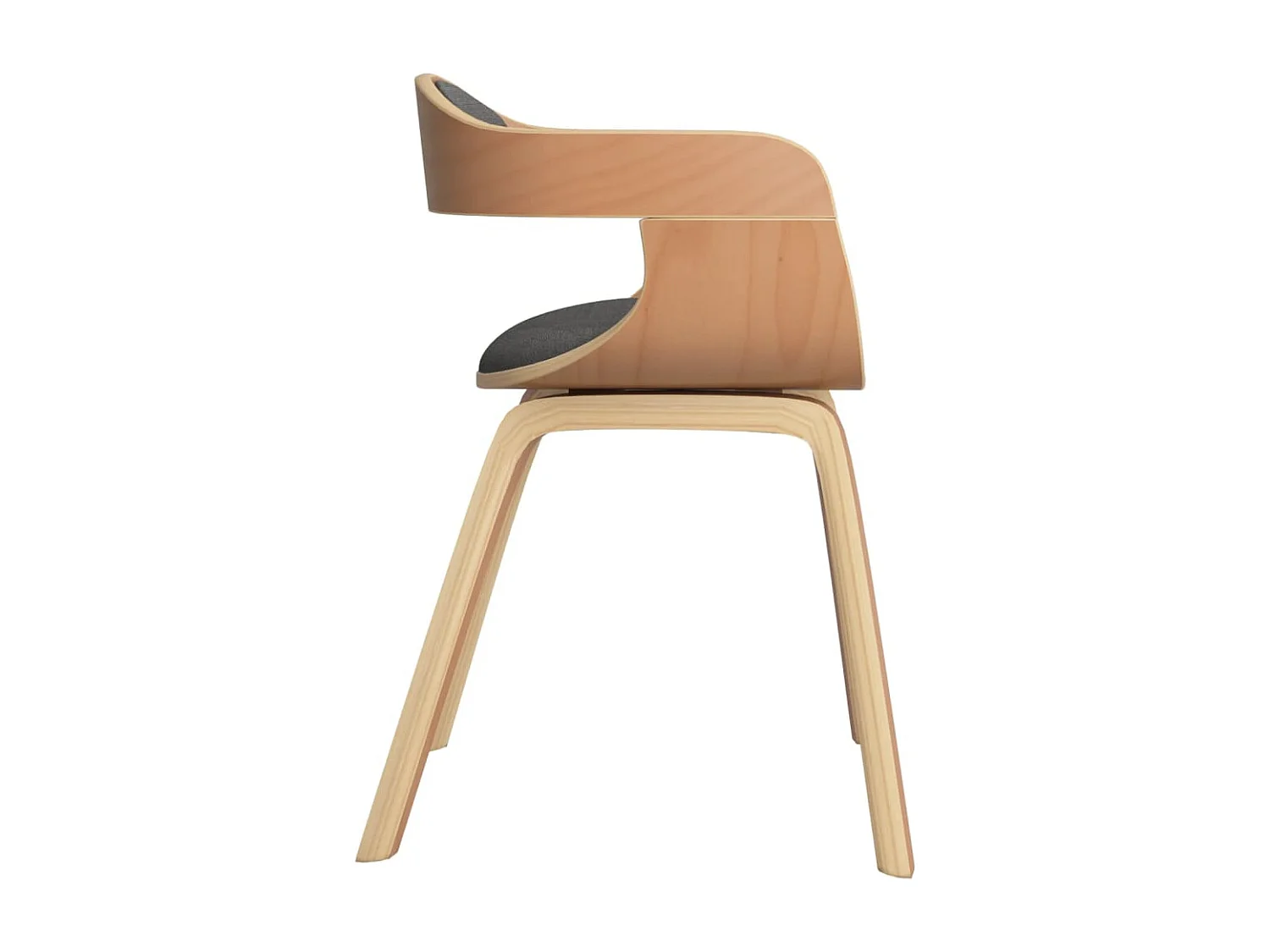 Chaises à manger lot de 4 gris clair bois courbé et tissu