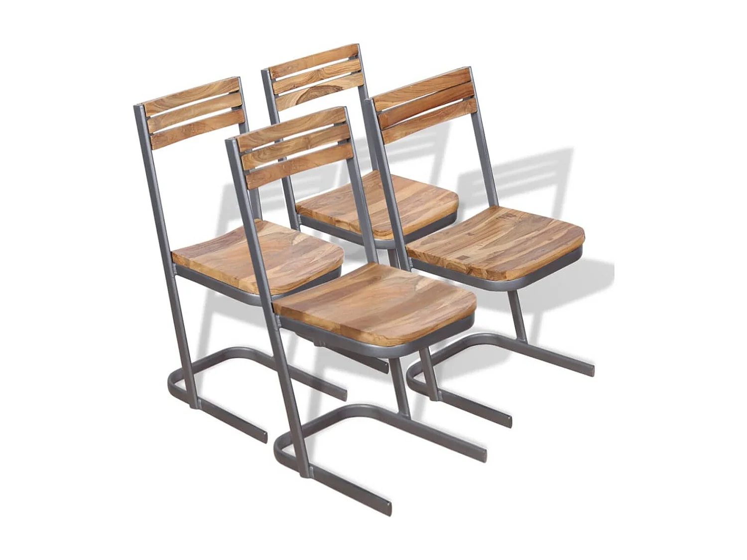 Chaises à manger lot de 4 bois de teck massif