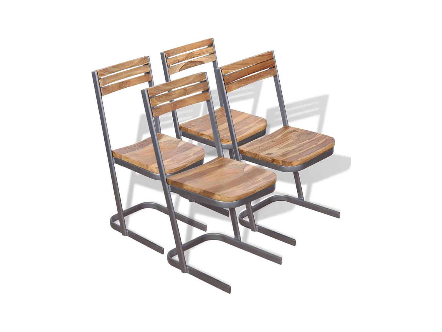 Chaises à manger lot de 4 bois de teck massif