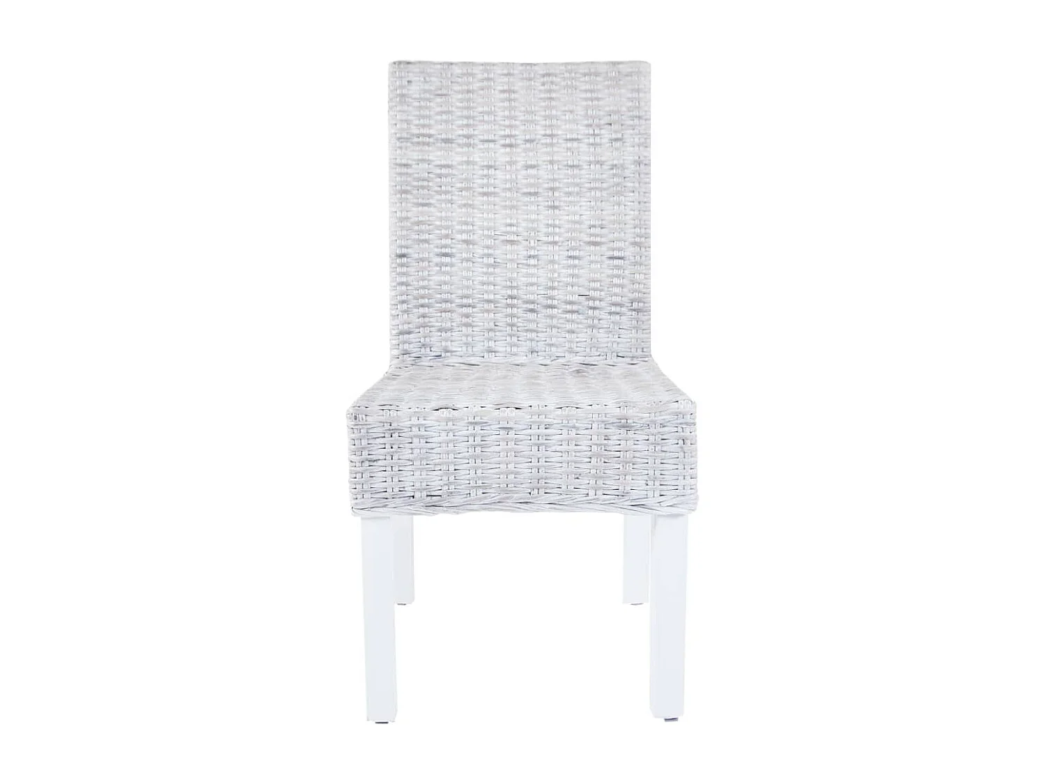 Eetkamerstoelen 4 st kubu rattan en mangohout wit