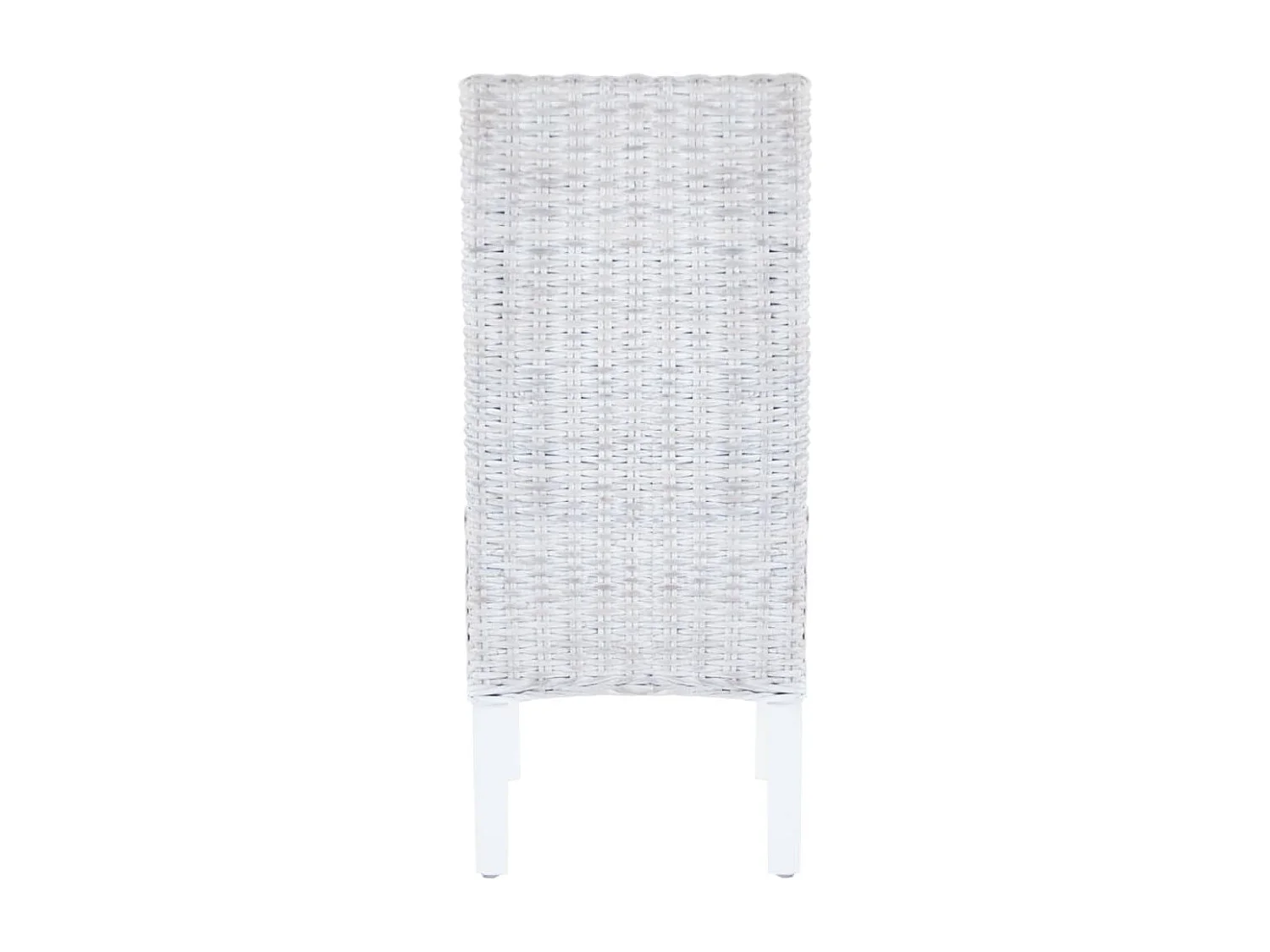 Eetkamerstoelen 4 st kubu rattan en mangohout wit