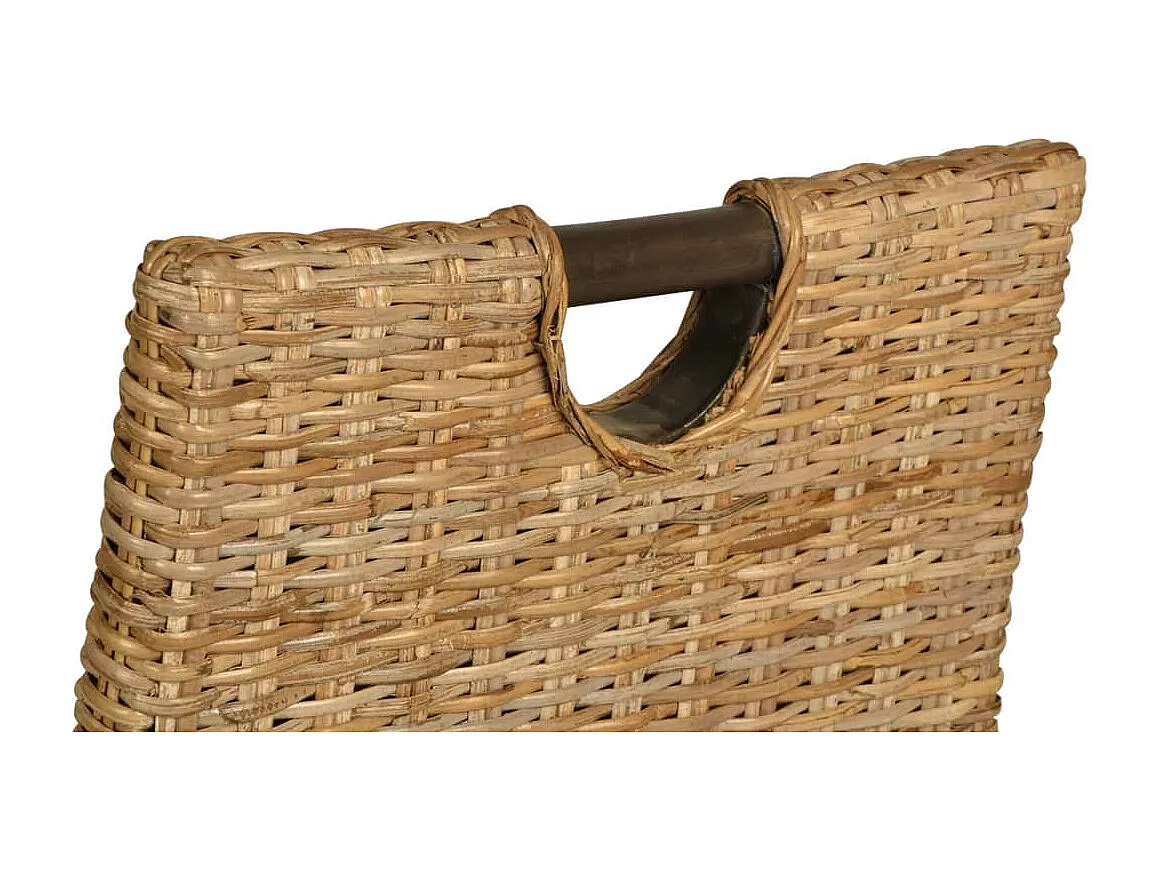 Cadeiras de jantar, 2 peças, vime Kubu e madeira de mangueira