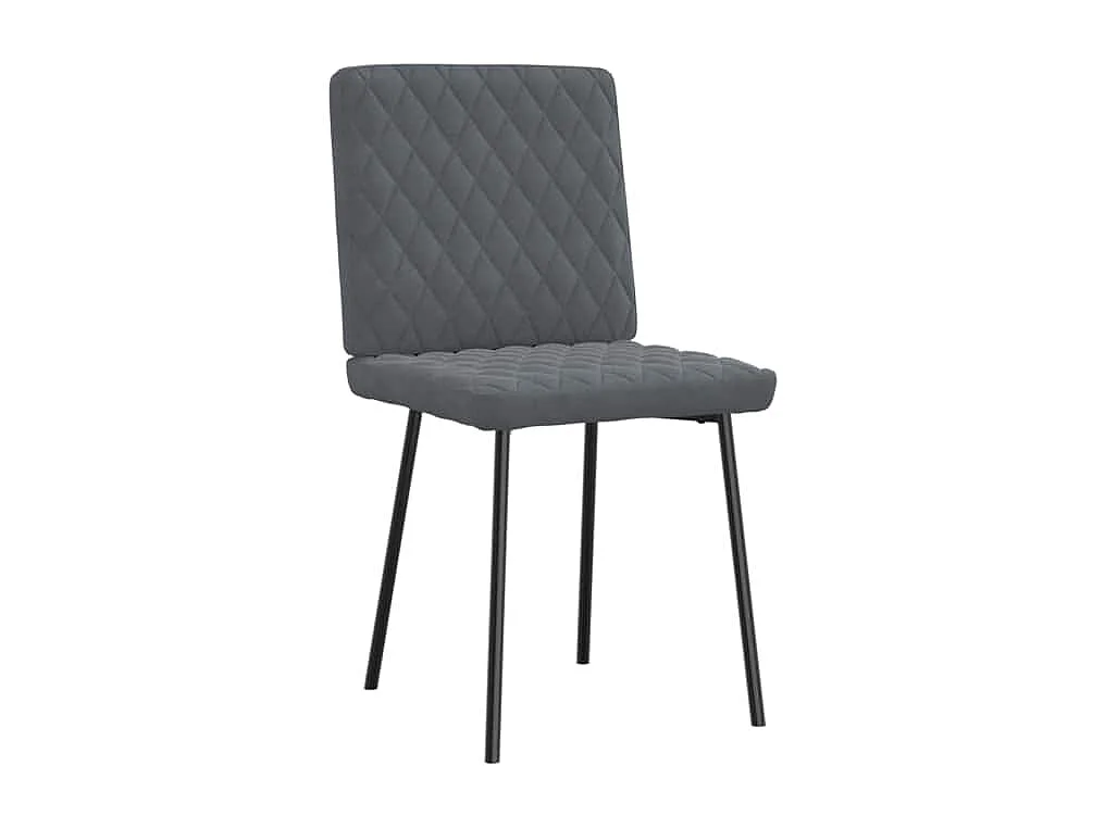 Chaises à manger lot de 4 Gris foncé Velours