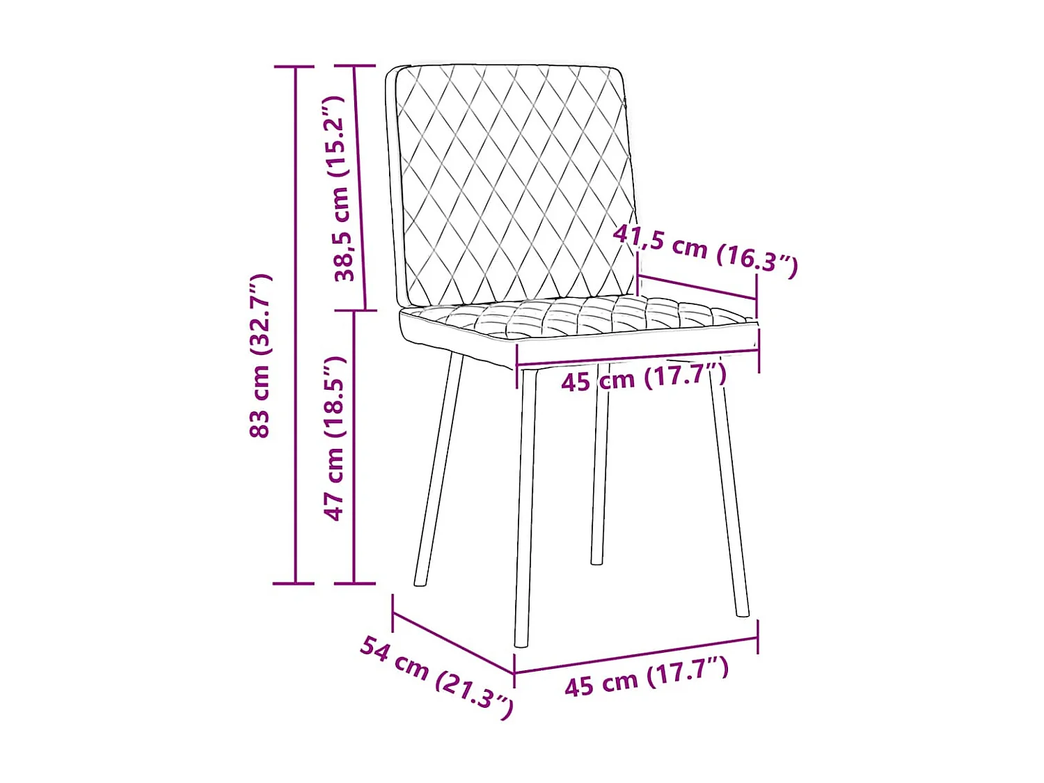 Chaises à manger lot de 4 Gris foncé Velours