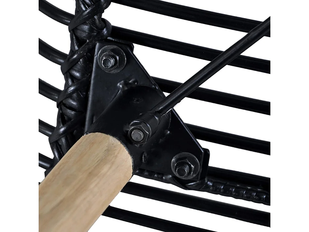 Sillas de comedor 4 unidades de ratán natural negro