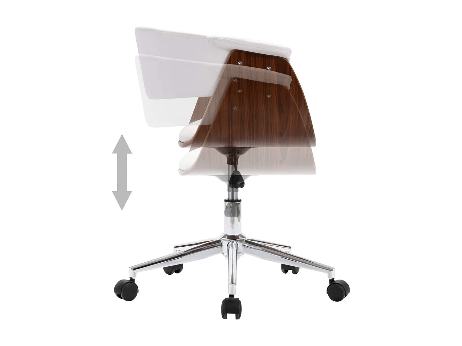 Eetkamerstoelen draaibaar 4 st kunstleer wit