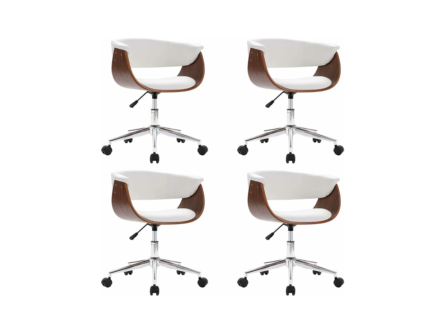 Chaises pivotantes à manger lot de 4 blanc similicuir