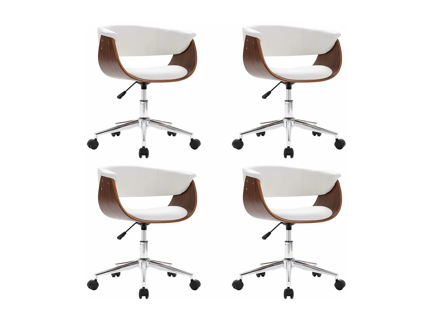 Chaises pivotantes à manger lot de 4 blanc similicuir