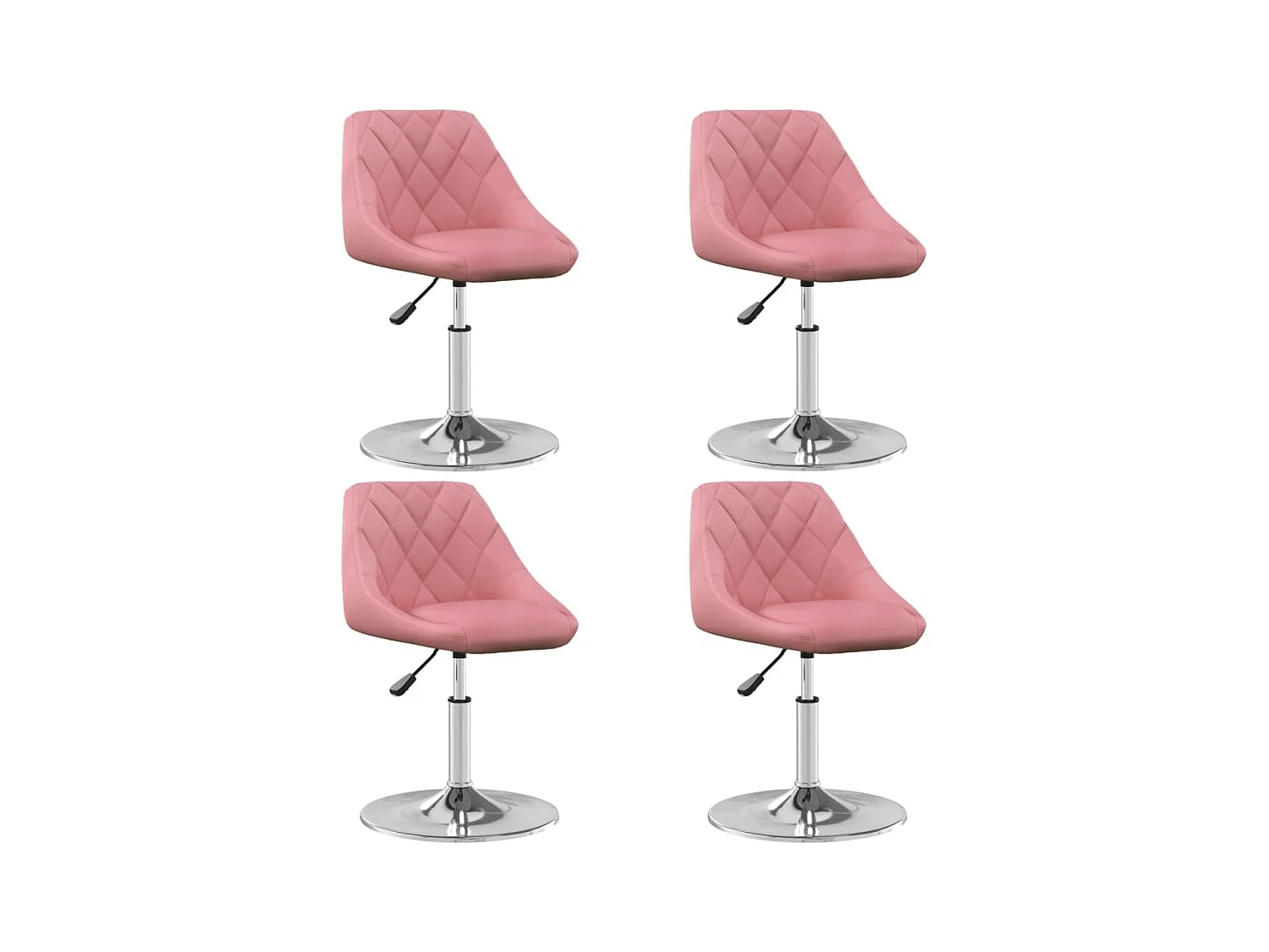 Sillas de comedor giratorias 4 unidades de terciopelo rosa