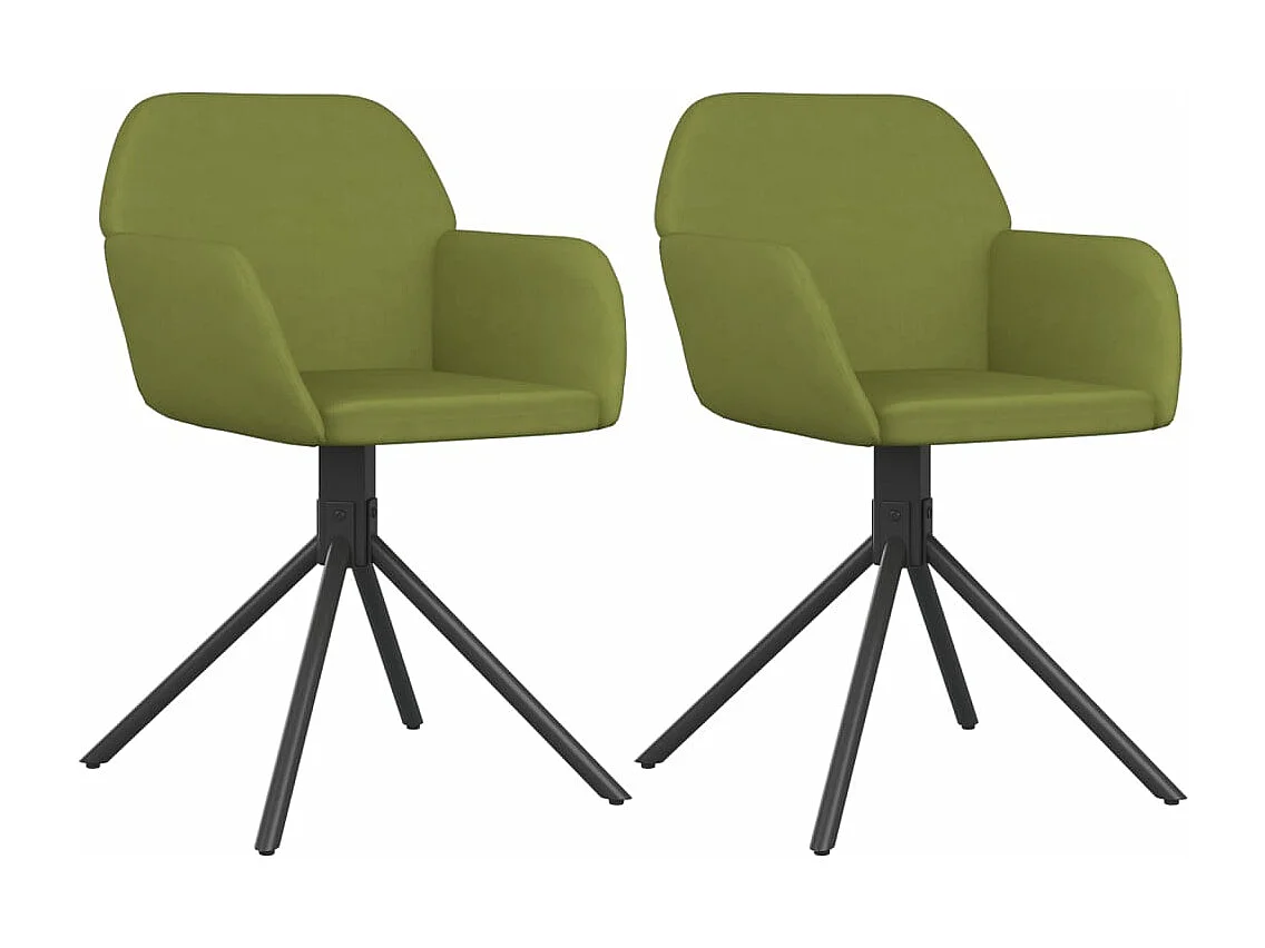 Sillas de comedor giratorias 2 unidades terciopelo verde claro