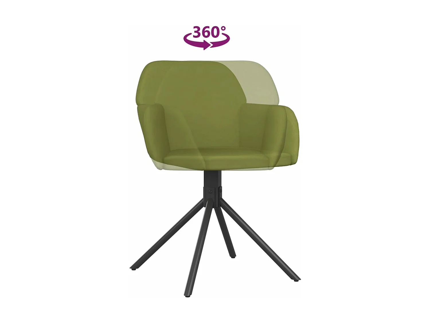 Sillas de comedor giratorias 2 unidades terciopelo verde claro