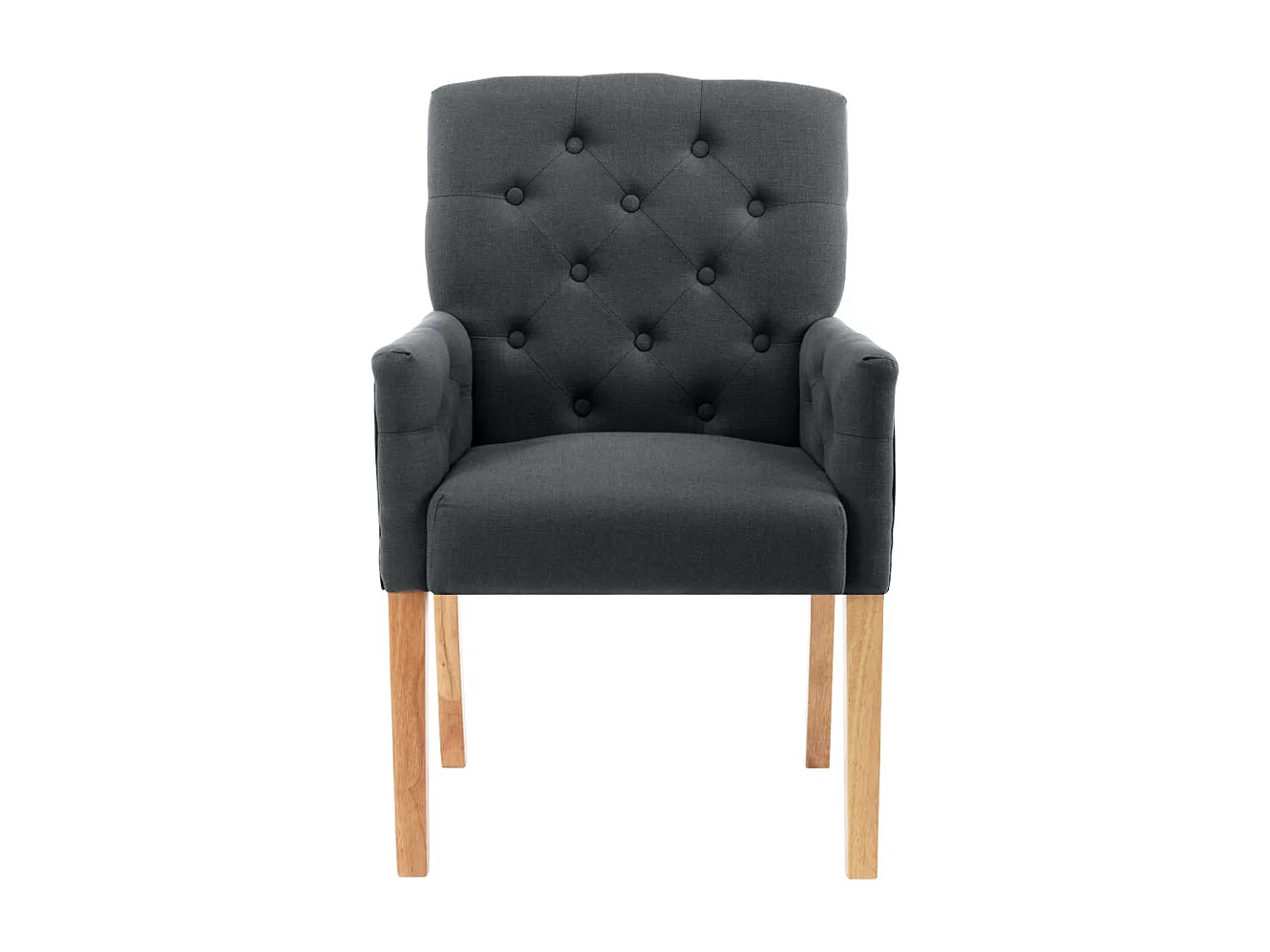 Chaises à manger avec accoudoirs lot de 2 gris tissu