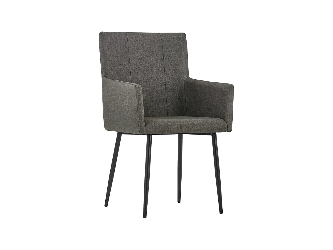 Chaises à manger et accoudoirs lot de 2 taupe tissu