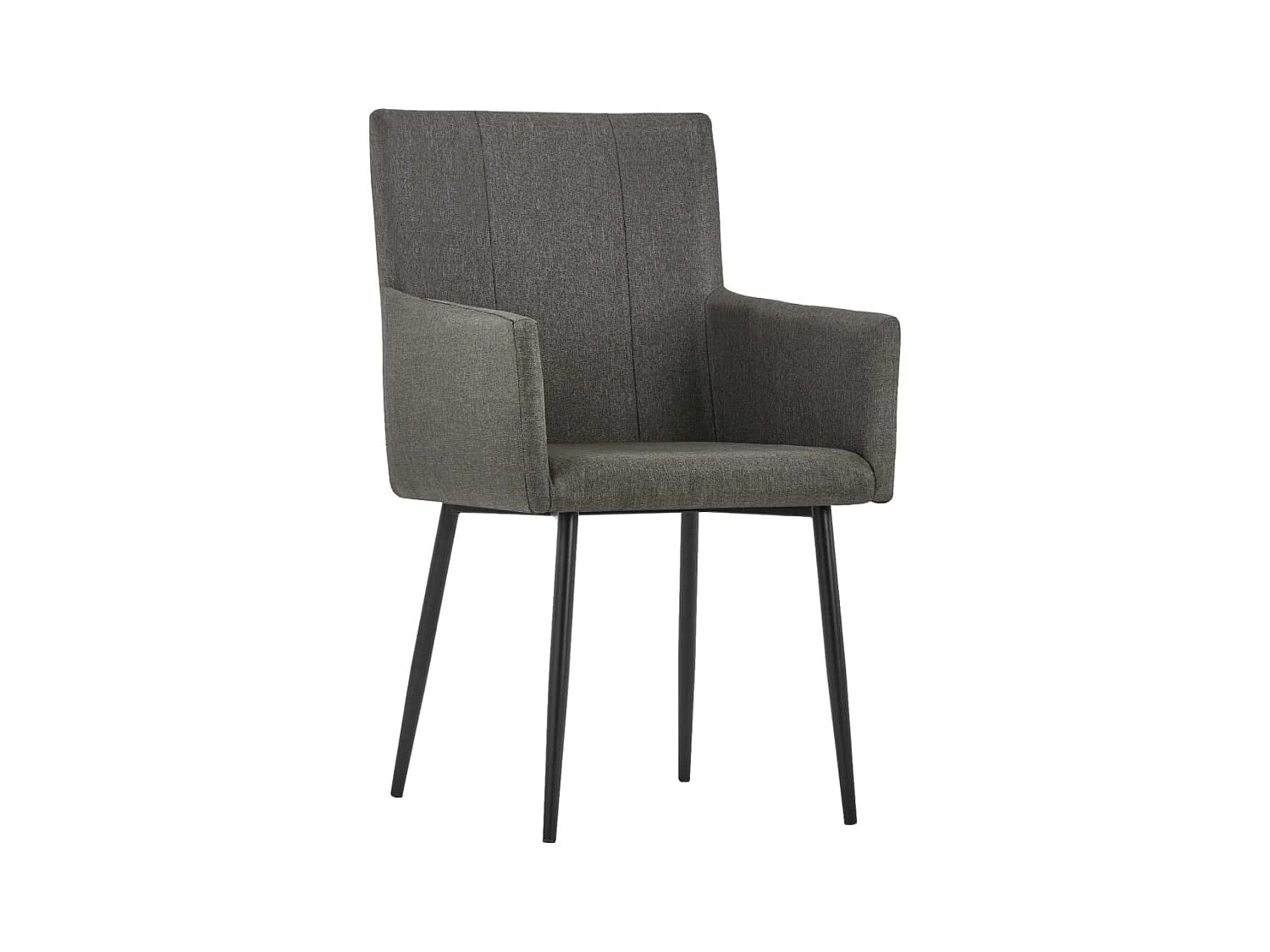 Chaises à manger et accoudoirs lot de 2 taupe tissu