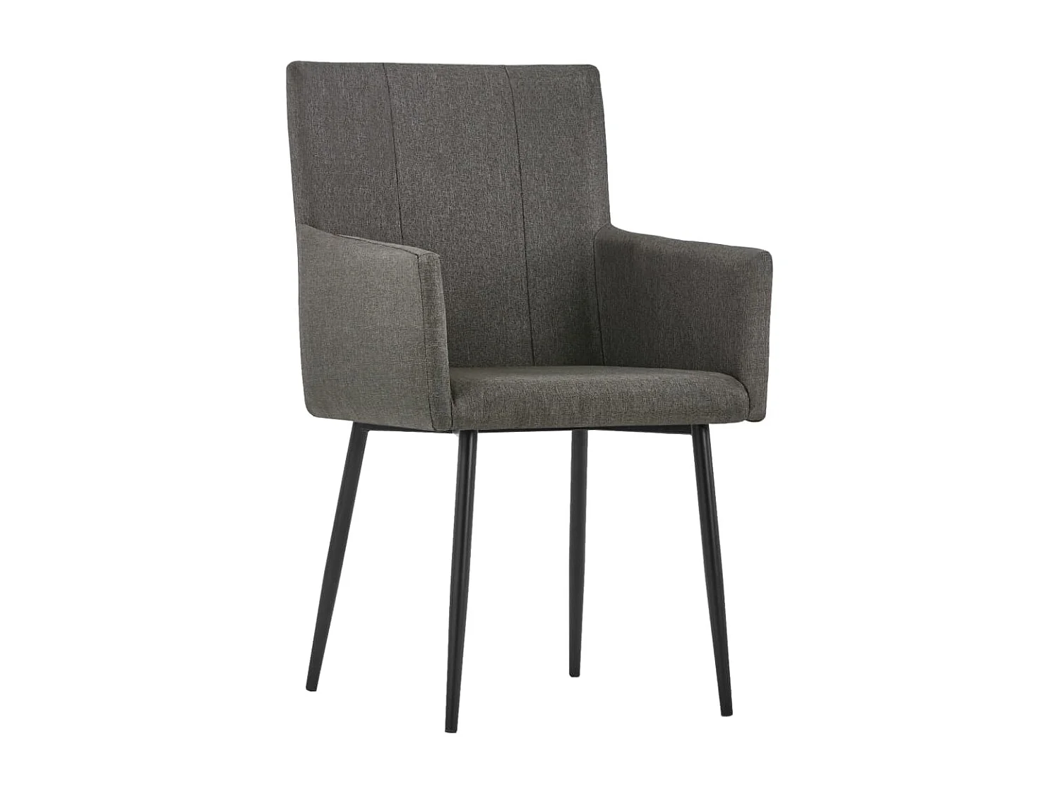 Chaises à manger et accoudoirs lot de 2 taupe tissu