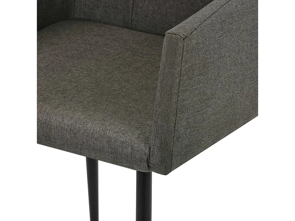 Chaises à manger et accoudoirs lot de 2 taupe tissu