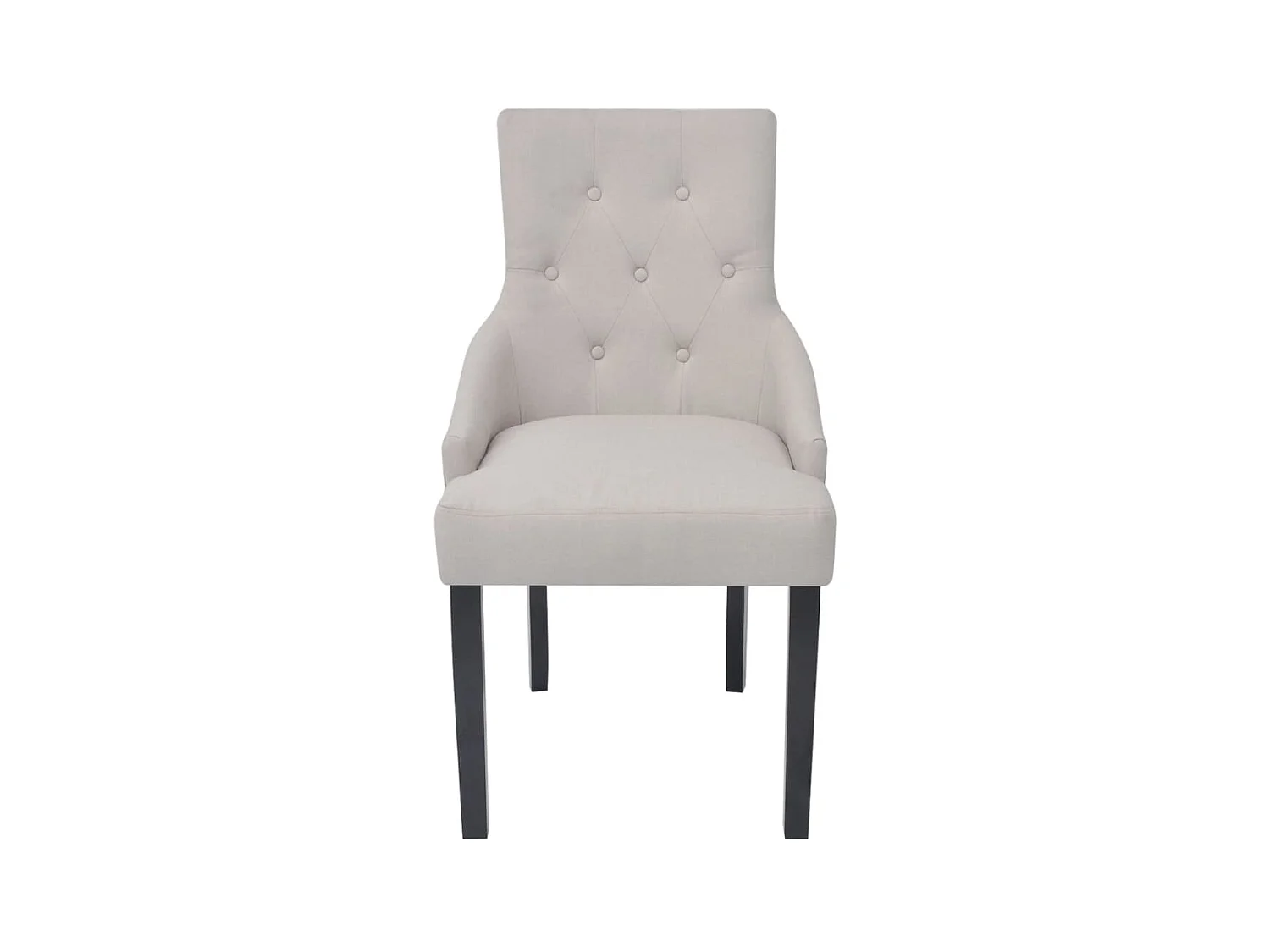 Chaises à manger lot de 4 gris crème tissu