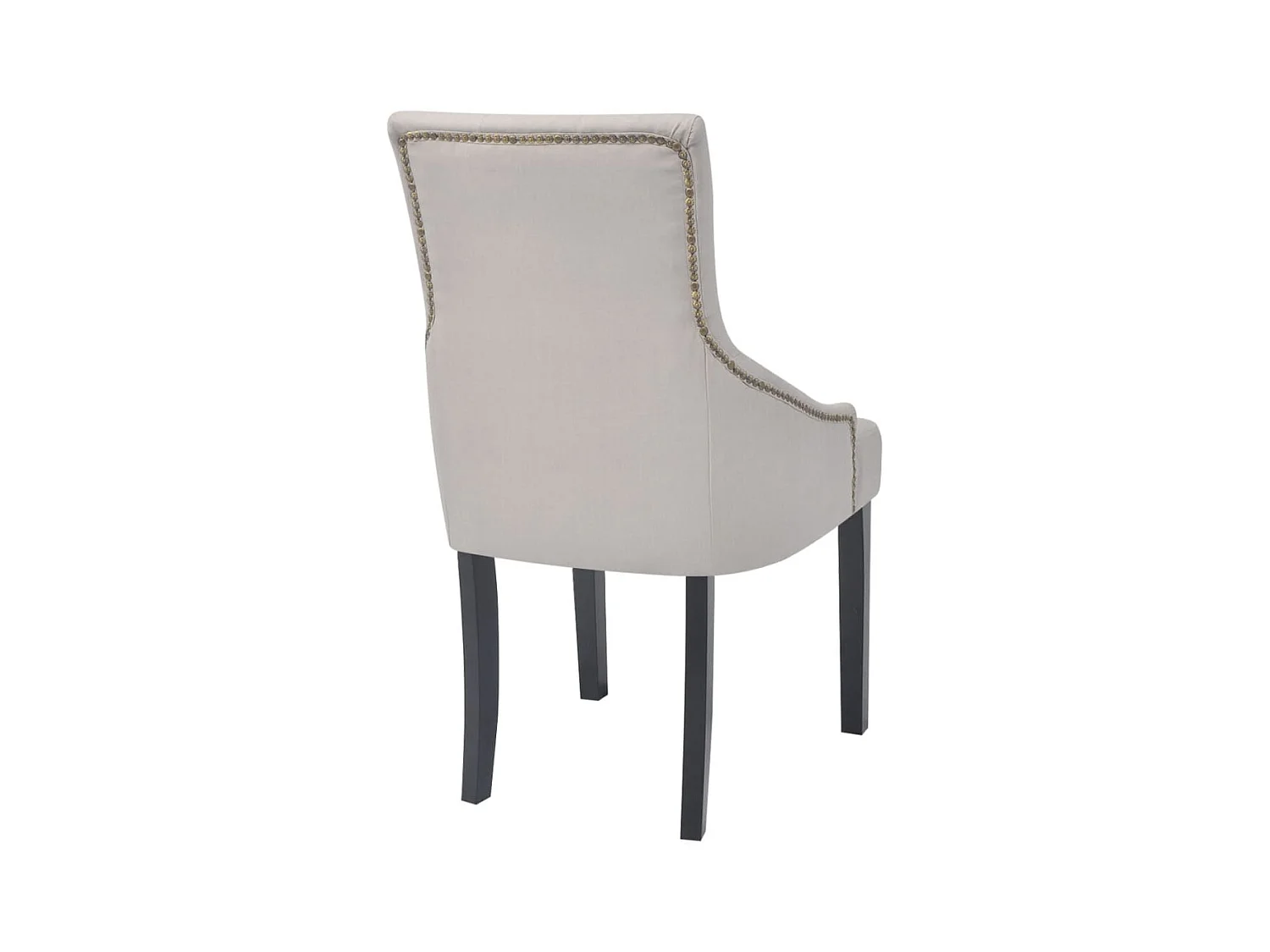Chaises à manger lot de 4 gris crème tissu
