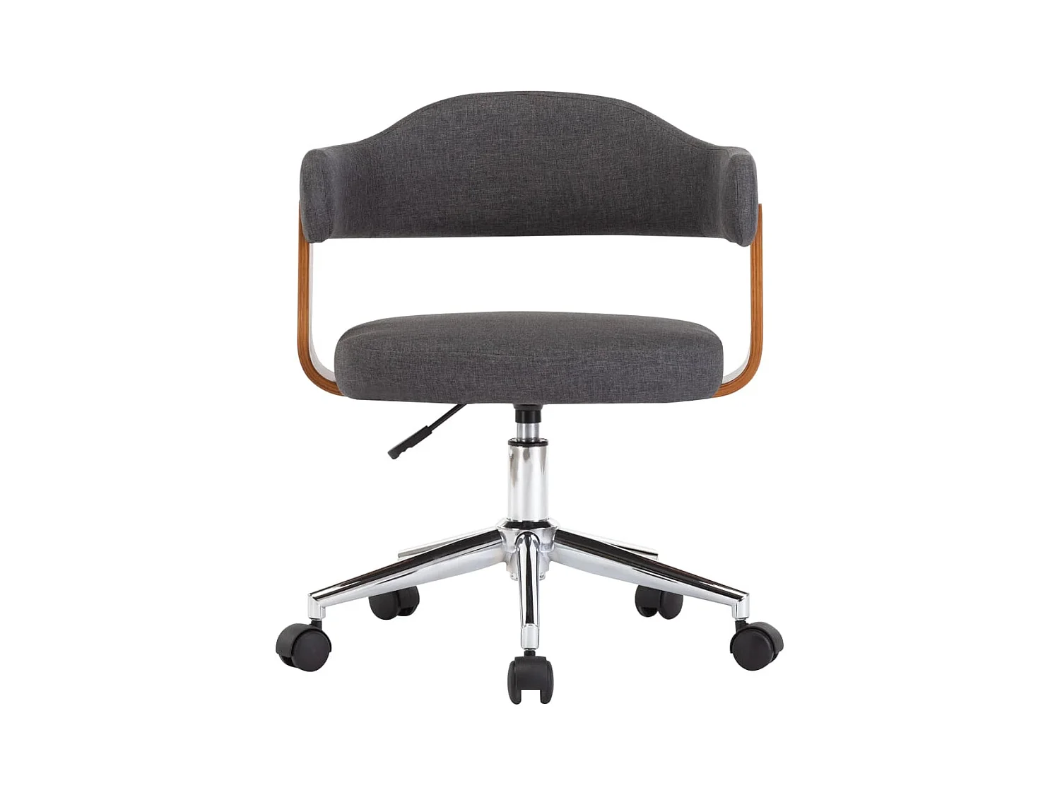 Chaises pivotantes à manger lot de 4 gris bois courbé et tissu