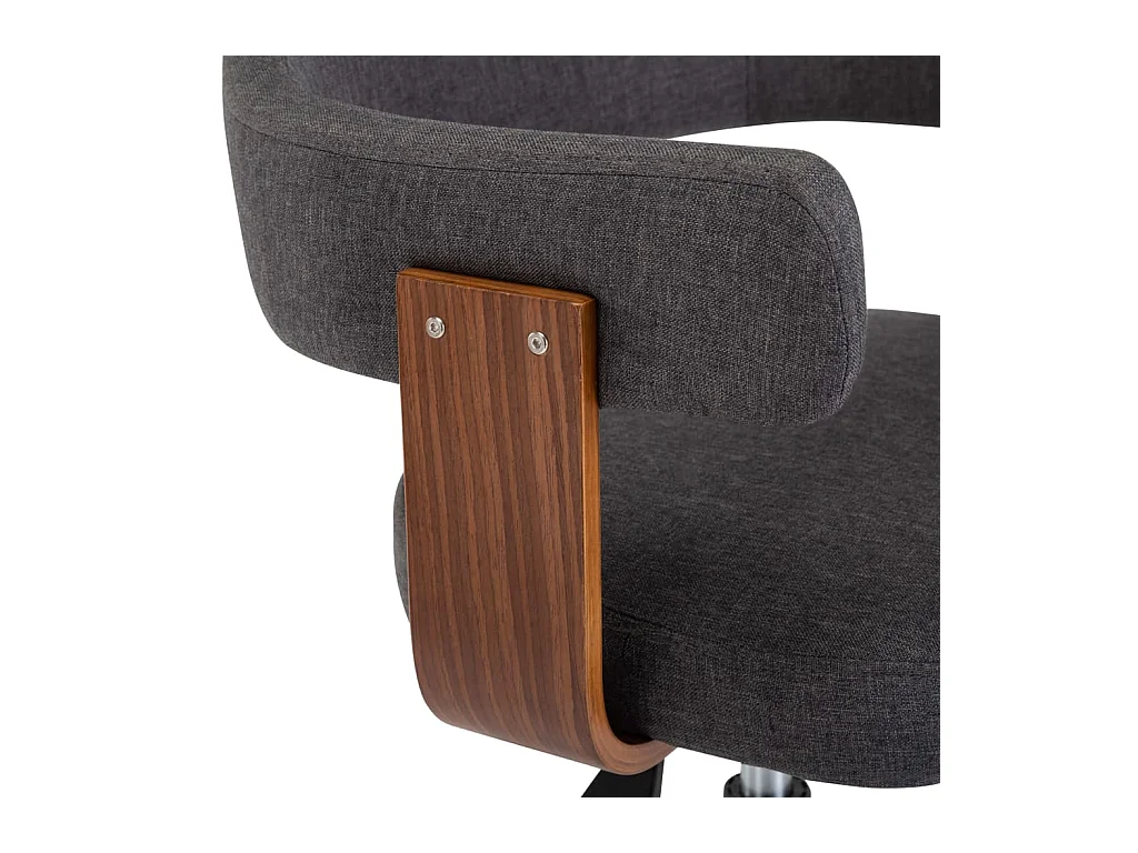 Chaises pivotantes à manger lot de 4 gris bois courbé et tissu