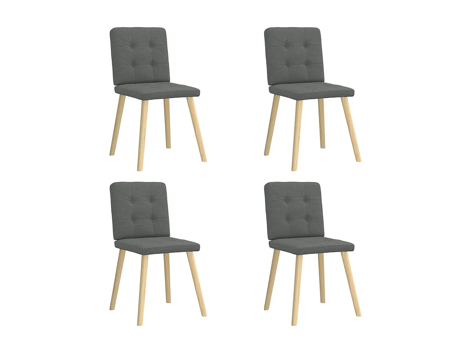 Chaises à manger lot de 4 gris foncé tissu