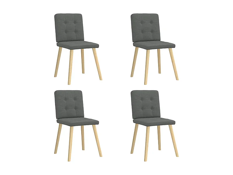 Chaises à manger lot de 4 gris foncé tissu